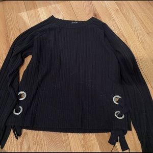 Black sweater w/ ties on the sides